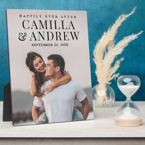 Modern Type Photo Wedding Plaque