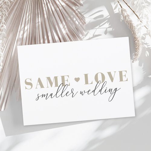 Modern Type Wedding Downsize Announcement