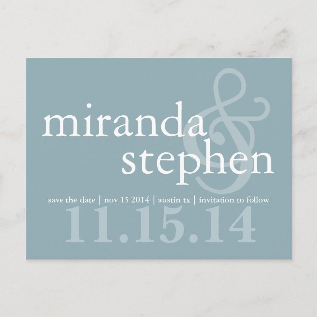 Modern Types Save the Date Bold Wedding Postcard (Front)