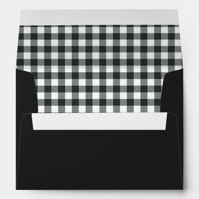 Modern Typewriter | Black Gingham Envelope (Back (Bottom))