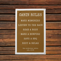 Modern Typewriter Brown Cabin Rules Family Name Pennant