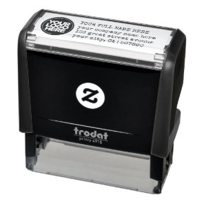Modern Typewriter Business Logo Return Address Self-inking Stamp