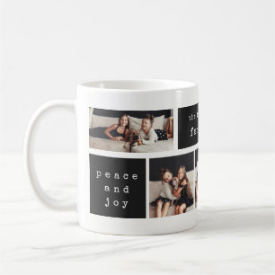 Modern Typewriter Christmas 4 Photo Collage Coffee Mug
