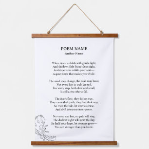 Modern Typewriter Custom Poem Personalized Print Hanging Tapestry