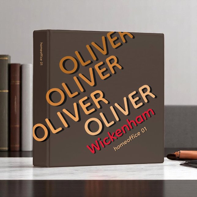 Modern Typographic Brown homeoffice 3 Ring Binder (Creator Uploaded)