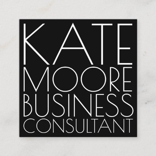 Modern Typographic Business Consultant  Square Business Card