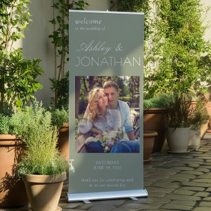 Modern Typographic-Centric Photo Wedding Retractable Banner