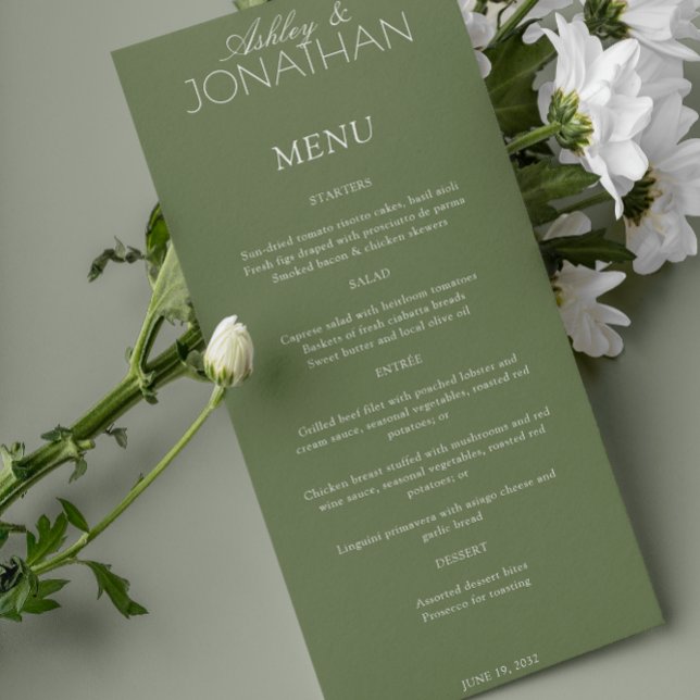 Modern Typographic-Centric Wedding Reception Menu (Creator Uploaded)