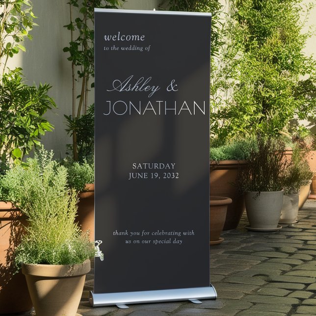 Modern Typographic-Centric Wedding Retractable Banner (Creator Uploaded)
