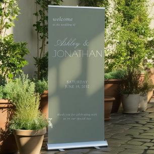 Modern Typographic-Centric Wedding Retractable Banner