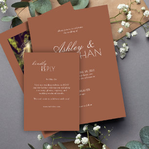 Modern Typographic-Centric Wedding RSVP Card