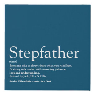 Modern Typographic Cool Stepfather Stepdad  Faux Canvas Print