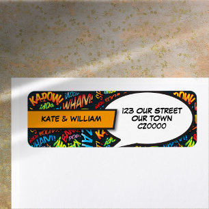 Modern Typographic Fun Comic Return Address Label