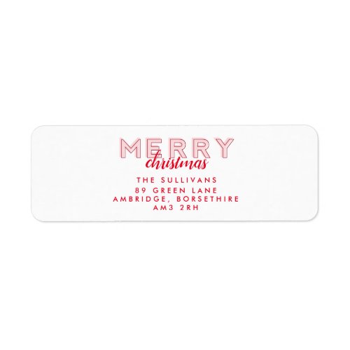 Modern Typographic Pink and Red Holiday Label