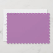 Modern typographic Purple Tulip Bridal Shower Invitation (Back)