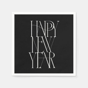 Modern, typographic stack Nappy New Year design Napkins