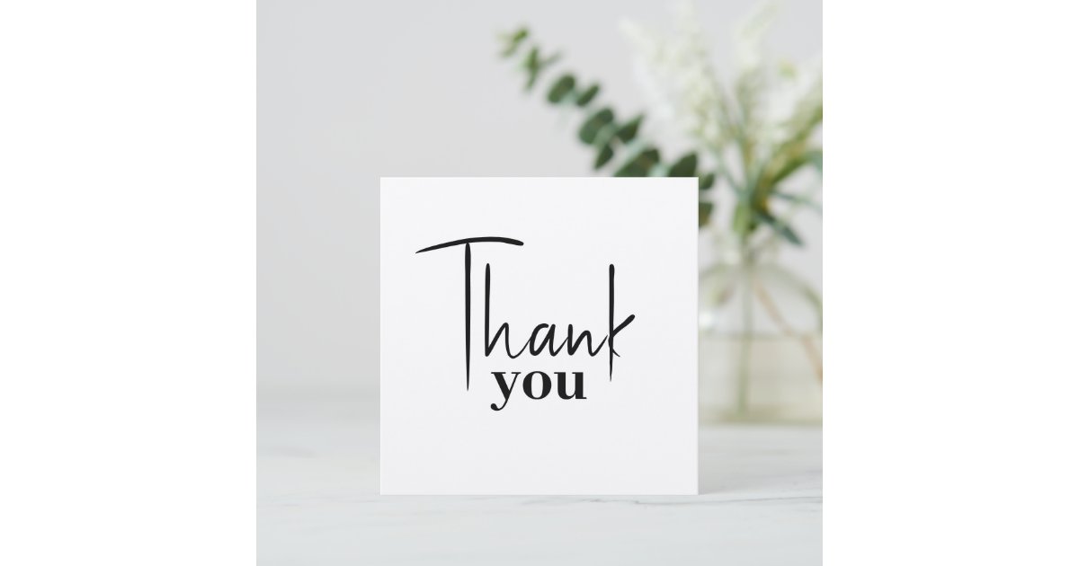 Thankoo Modern Typographic Thank You Card | Zazzle
