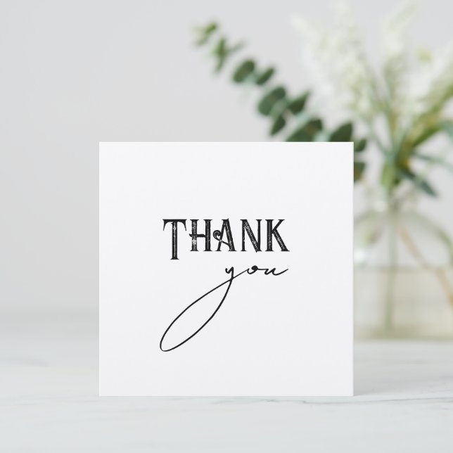 Modern Typographic Thank You Card (Standing Front)