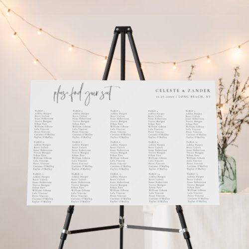 Modern Typography 15 Table Wedding Seating Chart Foam Board