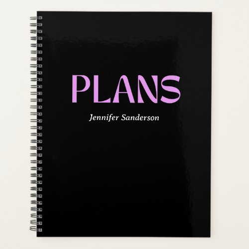 Modern Typography 2024 Personalized Black Planner
