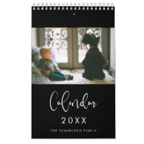 Modern typography 2025 family photos calendar