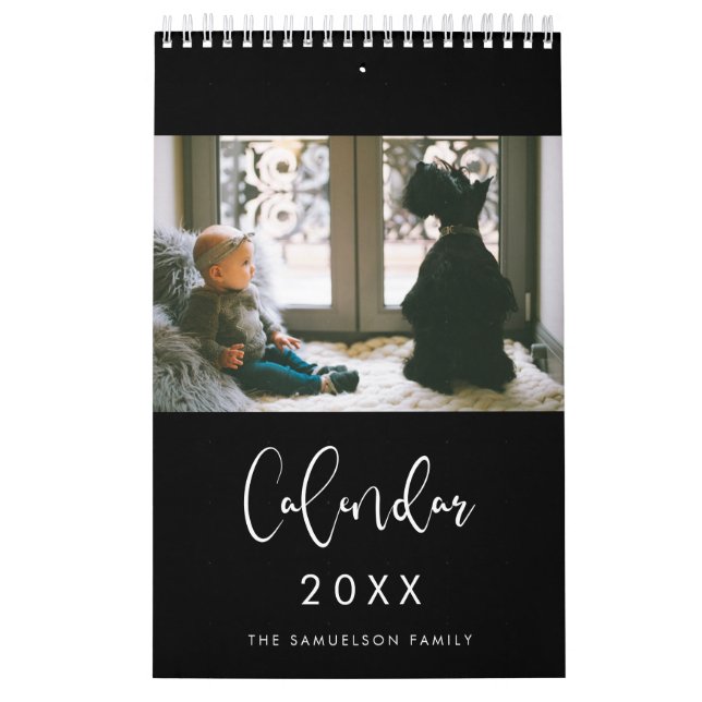 Modern typography 2026 family photos calendar (Cover)