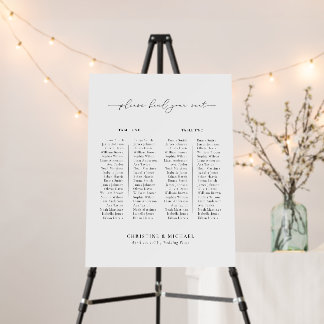 Modern Typography 2 Table Wedding Seating Chart Foam Board