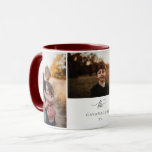 Modern Typography 3 Photo Collage Mug<br><div class="desc">Modern typography,  3 photo collage,  personalized with family name and year,  mug keepsake.</div>
