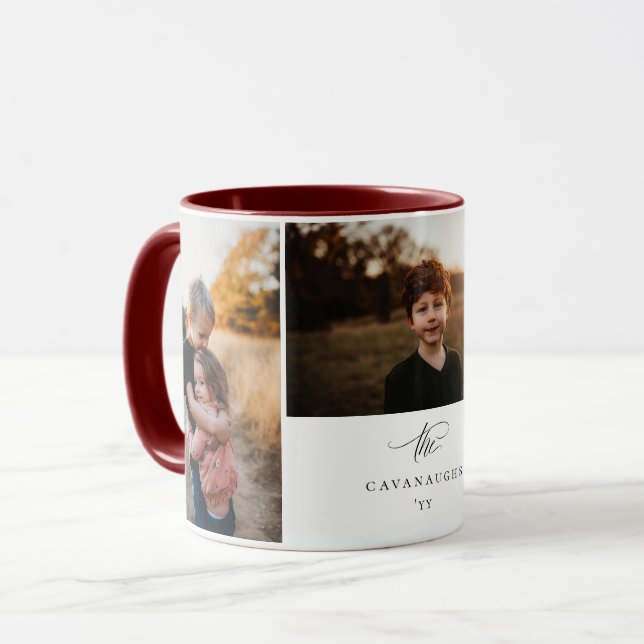 Modern Typography 3 Photo Collage Mug (Front Left)