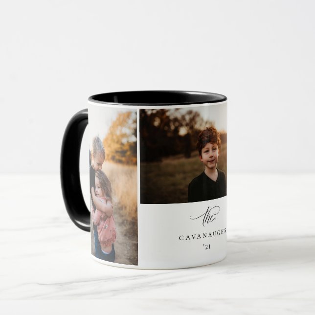 Modern Typography 3 Photo Collage Mug (Front Left)