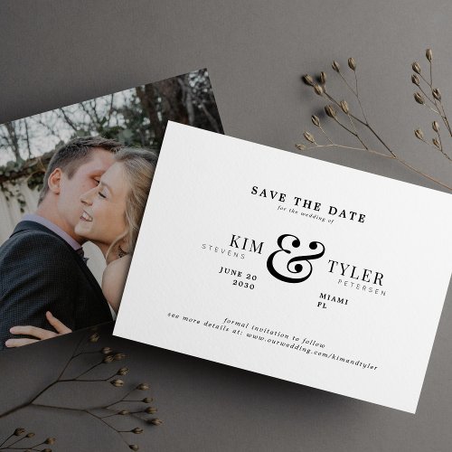 Modern typography ampersand photo wedding save the date