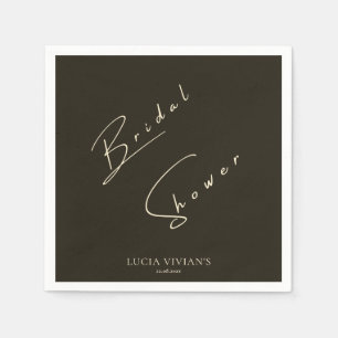 Modern Typography And Calligraphy Bridal Shower Napkins