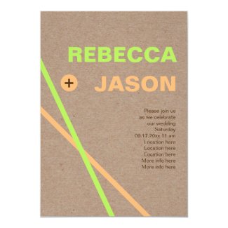 Modern typography and stripes minimalist colorful invitation