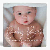 Modern typography Baby Book photo 3 Ring Binder