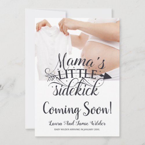 Modern Typography Baby Bump Photo Pregnancy  Annou Announcement