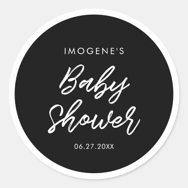 Modern typography Baby shower envelope seal Zazzle