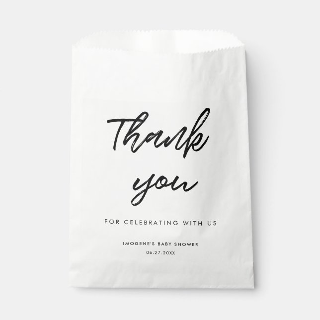 Modern typography Baby shower Favor Bag (Front)