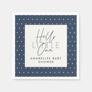 Modern typography baby shower hello little one napkins