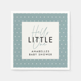 Modern typography baby shower hello little one napkins