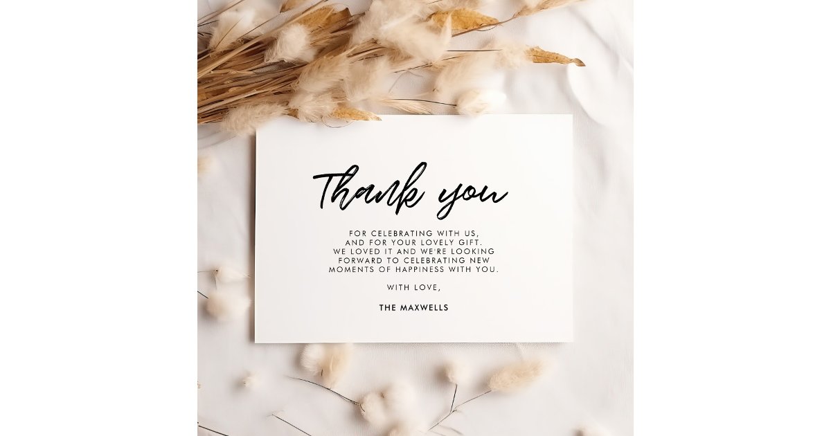 Modern typography Baby shower Thank You Card | Zazzle