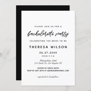 Modern typography Bachelorette Party Invitation