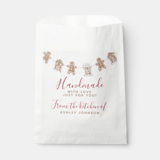 Modern Typography Baked Goods Gingerbread Favor Bag (Front)