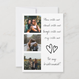 Modern typography Be my bridesmaid proposal