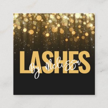 Modern Typography Beauty Makeup Artist Lashes  Square Business Card by businesscardsdepot at Zazzle