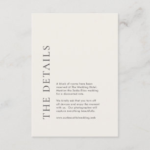 Modern Typography Beige Elegant Wedding Enclosure Card