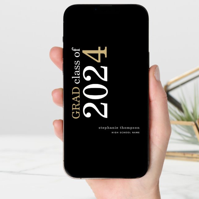 Modern Typography Black 2025 Graduation  Announcement (Front Digital)