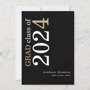 Modern Typography Black 2025 Graduation  Announcement