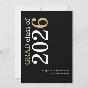 Modern Typography Black 2026 Graduation Announcement