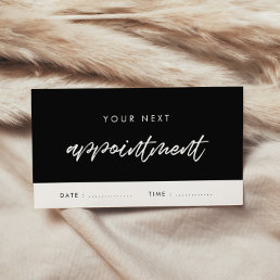 Modern typography black and white business appointment card