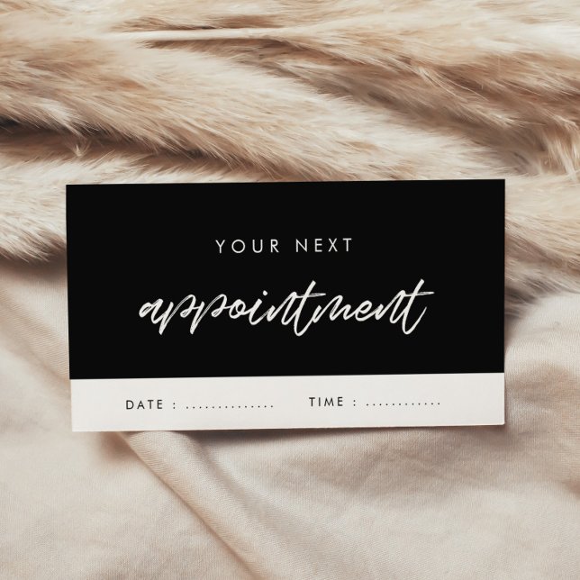 Modern typography black and white business appointment card (Creator Uploaded)